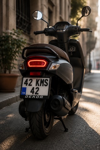 Dekor Yazılı Motosiklet Plakalığı