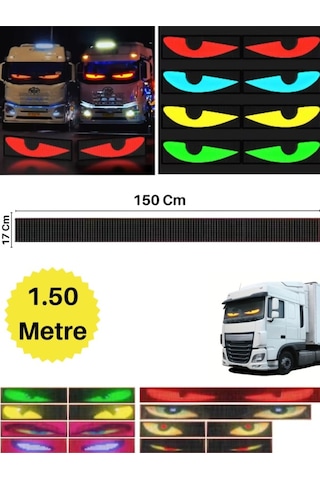 Wearfitpro 150 Cm Şeytan Led Gözler Animasyonlu Araba,kamyon,otobüs Kumandalı Esnek Ön Arka Cam Rgb Led Ekran