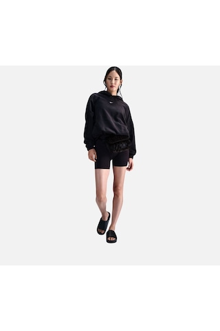 Fv8076-010 W Nk One Tf Po Hoodie Po Siyah Kadın Kapüşon Normal Düz Polar Siyah