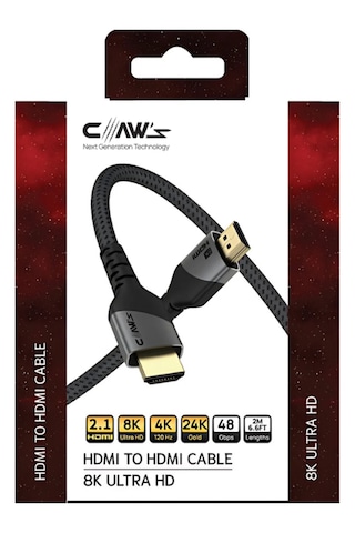 8k Uhd Hdmı 2.1 48 Gbps / 24k Gold /8k 60hz-4k 120hz-2k 240hz-fhd 240hz Hdmı Kablo 2m