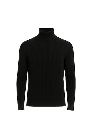 Fabio Cassani Huffa Desenli Erkek Slim Fit Boğazlı Erkek Triko-7431 Siyah