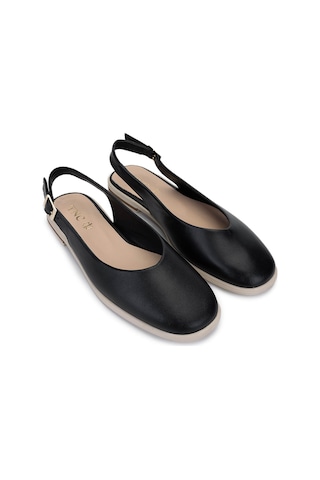 Tamer Tanca Kadın Hakiki Deri Siyah/krem Babet Ayakkabı 961 11940 Bn Ayk Y25 Sıyah/krem Siyah Krem