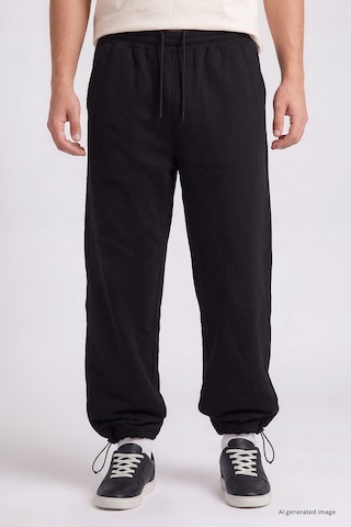 TOMMYLIFE Siyah Lastikli Erkek Baggy Eşofman Alt - 82200