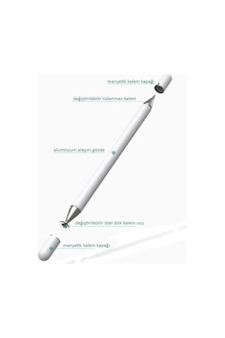 Yedek Uçlu Dokunmatik Kalem Passive 2 In 1 Tablet Kalemi Çizim & Yazı Kalemi Dokunmatik Kalem