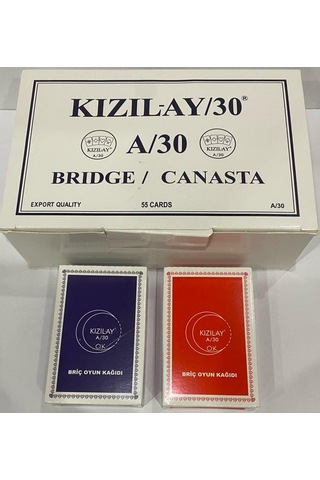 Kızılay A/30 İskambil Poker Briç Pişti Oyun Kağıdı 12 Ad