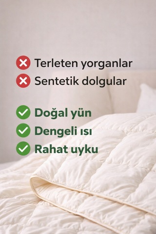 Conzaliza %100 Doğal Yün Yorgan Bej