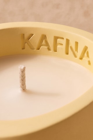 Kafna Beyaz Sabun Kokulu Dekoratif Beton Mum - %100 Soya Wax Sarı