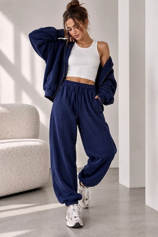 Bb Butik Basic Selanik Kumaş Jogger Pantolon Lastikli Paça Rahat Kesim My3535 Lacivert