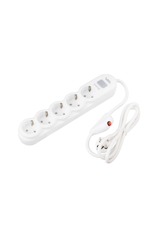 5li 1.5 Metre Kablolu Anahtarlı Beyaz Akım Korumalı Priz Go50604 Diğer