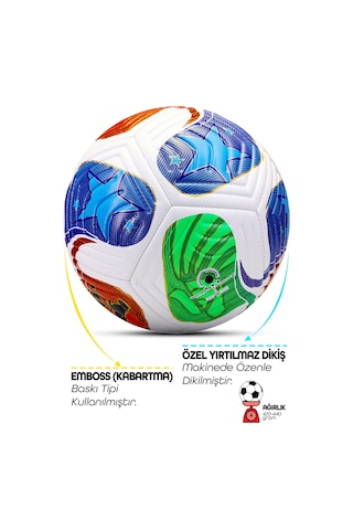 Futbol Topu Trionix 2026 Dünya Kupası Pompalı Set Dayanıklı Sert Zemin Halı Saha Topu No:5 Çok Renkli