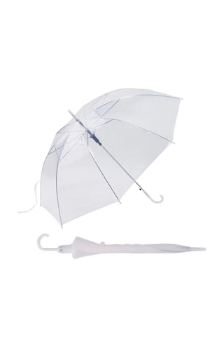 Genel Marka Şeffaf Şemsiye 90 Cm 8 Telli Fiberglass İskelet Pvc Kumaş Baston Saplı