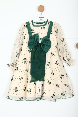 Xo Kids Kız Çocuk Elbise 3-7 Yaş 2558 Yeşil