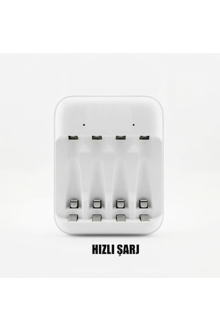 4lü Hızlı Aa +aaa Kalem Pil Şarj Cihazı Aleti - Sadece Ni Mih Ni-mh/ni-cd Şarjlı Pıllere Uyumludur