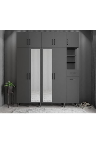 Açelya Portmanto Vestiyer Füme  225cm M10