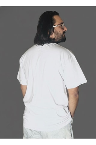 Dark Line Memento Mori Sırt Baskılı %100 Pamuk Unisex Beyaz Oversize T-shirt Beyaz