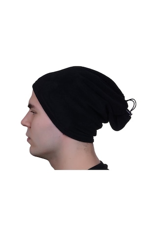 E-Taktik Extreme Fonksiyonel İpli Polar Boyunluk Bere - Siyah