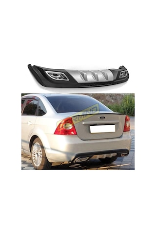 Ford Focus Çift Egzoz Görünümlü Difüzör Gri 2005-2011