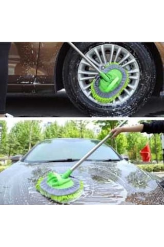 Temizcan Tedarik Araba Yıkama Temizleme Fırçası Mopu + Yedek Mop