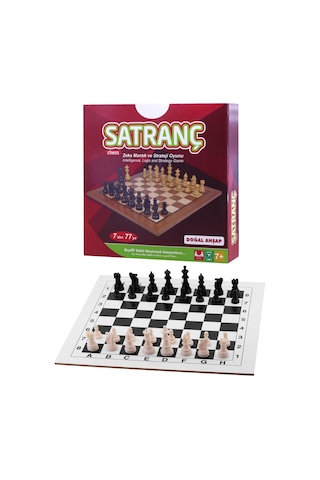 Satranç Takımı Seti Mdf Ahşap Tabla Plastik Taşlar Kutulu Başlangıç Seti Kutu Oyunu 29 Cm