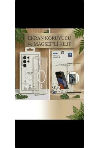 Samsung S24 Ultra Magsefli Kılıf Ve Ekran Koruyucu Şefaf