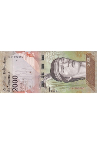 Venezuela, 2.000 Bolivar 2016 Çil Eski Yabancı Kağıt Para