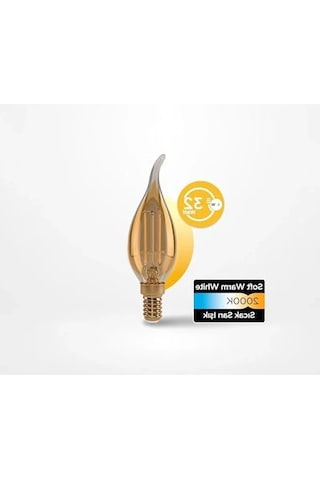 E14 Flame 4w 360lm 2000k Gold Filament Ampul, Enerji Tasarruflu -