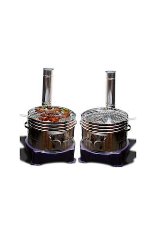 Semaverli Çelik Soba Mangal Seti