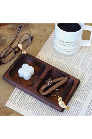 Akayev Ahşap 2 Bölmeli Altın Kuş Sunumluk