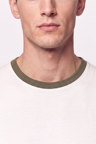 Efor Slim Fit Bisiklet Yaka Ekru - Haki Tişört Ts 932 Ekru-haki