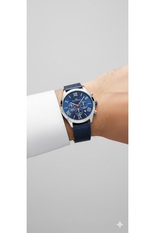 For Motion Erkek Kol Saati Gümüş Renk, Mavi Kadran - B01212a.m, 2 Yıl Garantili Gümüş