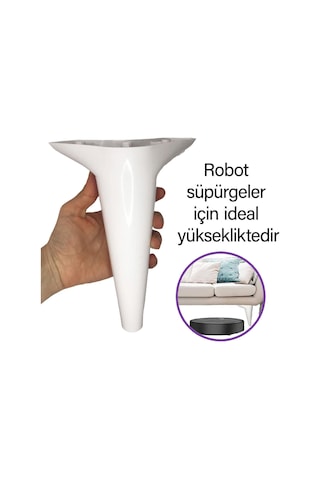 4 Adet Zelve 20 Cm Beyaz Lüx Mobilya Kanepe Sehpa Ünite Koltuk Ayağı Baza Ayak