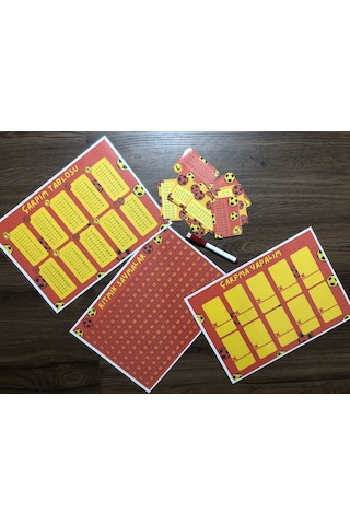 4'lü Çarpım Tablosu Seti - Kalem Hediyeli Taraftar Sarı Kırmızı