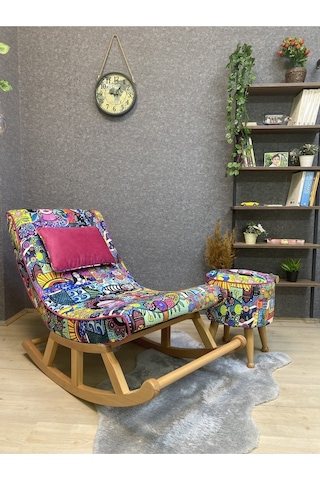 Asedia Asedia Miskin Naturel Frida Sallanan Sandalye Dinlenme Koltuğu