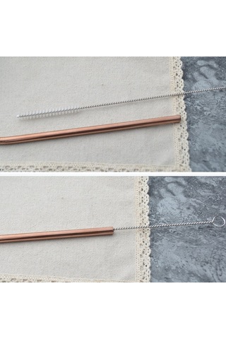 Küçük Boy Saman Temizleme Fırçası Paslanmaz Çelik Yıkama İçme Borusu Saman Fırçası - Simli