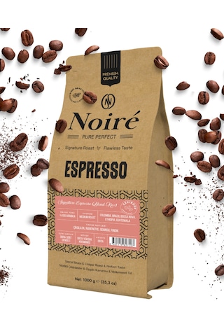 2'li Set Noire Signature Espresso Blend 1 1 Kg Çekirdek Kahve %100 Arabica Yüksek Crema Yoğun Aroma