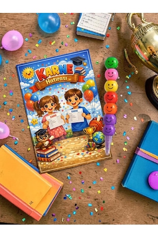 Karne Hediyesi 20 Set Renkli Keçeli Kalem Ve Tebrik Kartı