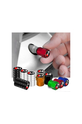 Siyah-tt-4 Adet/takım Metal Araba Jant Lastik Vana Kapakları Kök Kılıf Kapakları Audi Sline A1 A3 A4 A5 A6 A7 A8 Q3 Q5