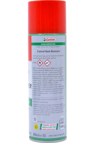 Castrol Rust Remover Mos2 Katkılı Pas Sökücü Ve Gevşetici Sprey 300 Ml