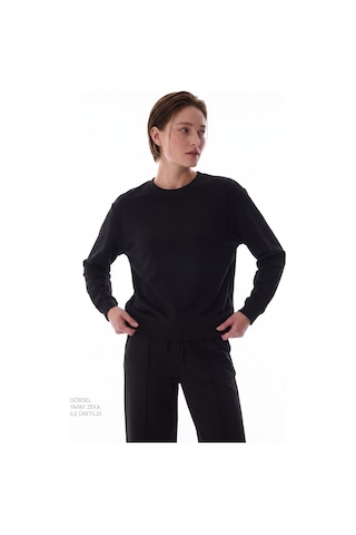 Penti Siyah Modal Bisiklet Yaka Oversize Sweatshirt