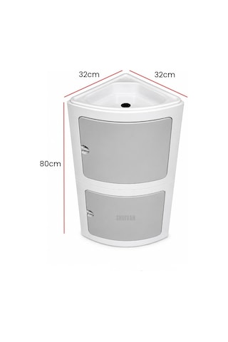 Shuıvan Karavan Banyo Lavabo Ve Dolap Seti 32x32x80cm-1953