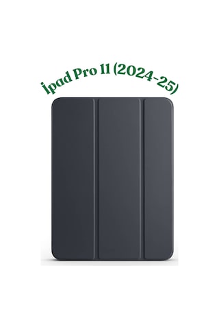 Fuchsia İpad Pro 11" M4 - 2024 İle Uyumlu Smart Cover Kalemlik Bölmeli Standlı Tablet Kılıfı Kapaklı Kılıf