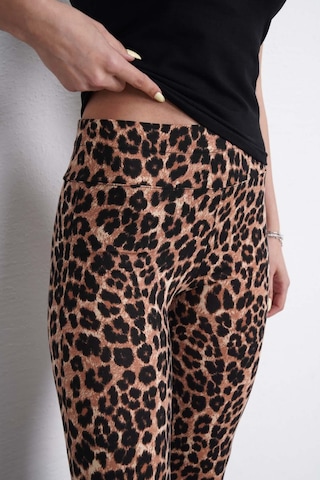 Penyebizden İspanyol Paça Tayt Pantolon-leopar Leopar