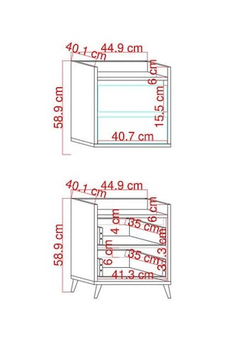 Just Home Verona 2 Çekmeceli Komodin - Safir Meşe / Beyaz Safir Meşe / Beyaz