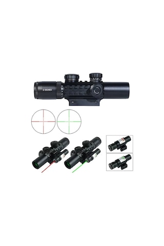 3-9x26 Çift Işıklı Ayarlanır Zoomlu Nişangah Hedefleyici Tfek Dürbünü - Kendinden Sabit Ayaklı Avcı Dürbünü Siyah