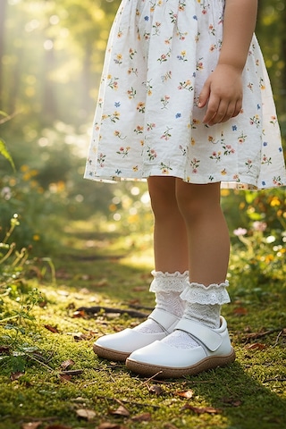 Kiko Kids Lida %100 Deri Günlük Kız Çocuk Babet Ayakkabı Beyaz