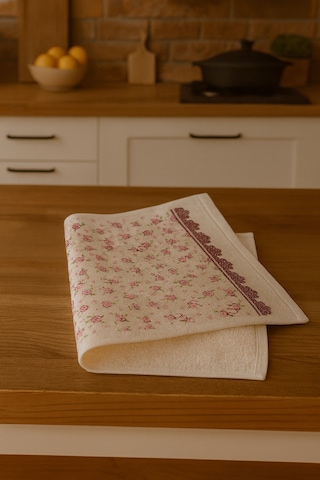 Kitchen Dijital Baskı Pamuklu Tekli Mutfak Havlusu Pembe