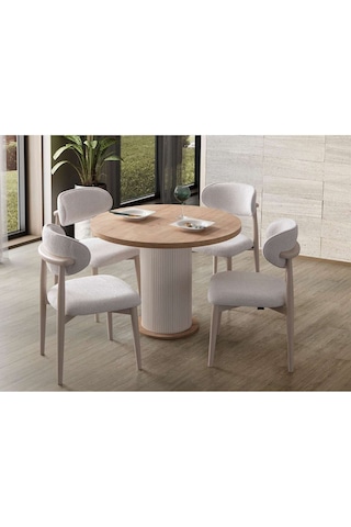 Montana Modern Yemek Masası 4 Sandalye Takım Ahşap