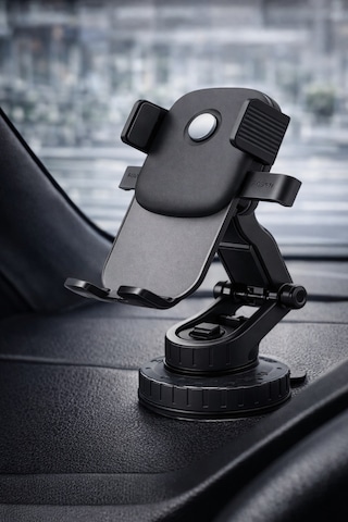 Mega Oto Market Otomatik Klipsli Araç İçi Telefon Tutucu Cam Ve Torpido İçin Ayarlanabilir Vantuzlu Oto Telefon Standı