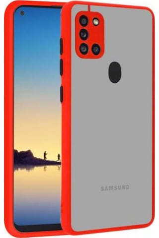 Samsung Uyumlu Galaxy A21S Kilif Lens Korumali Mat Silikon Kapak 400011589