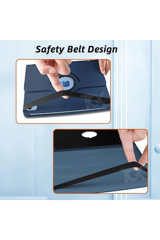 Apple Uyumlu iPad, A16 11.nesil A3354-a3355 360 Dönebilen Pu Deri Standlı Tablet Kılıfı Kapaklı Kılıf